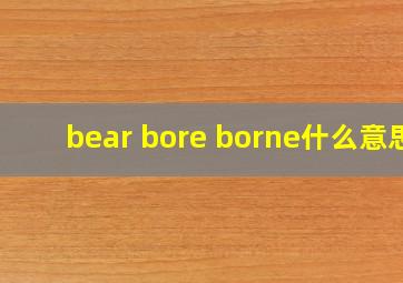 bear bore borne什么意思